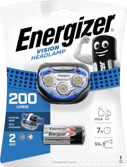 Linterna frontal Energizer 200 lumens Azul x 3AAA