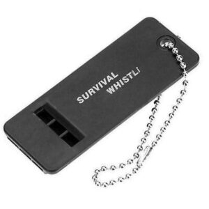 Pito / Silbatos plásticos Planos Survival Whistle Negro