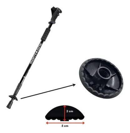 Soporte para barro inferior de bastón de trekking - 5cm de diámetro x 2 de alto - Negro - Mecasil - Image 2