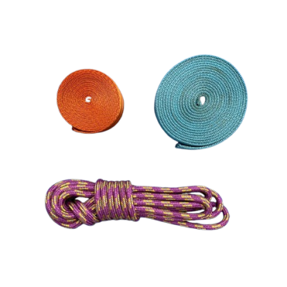 Combo 1 cordino 5mm x5m + 1 cinta plana 2” x3m + 1cinta tubular 1” x 3m - USADO