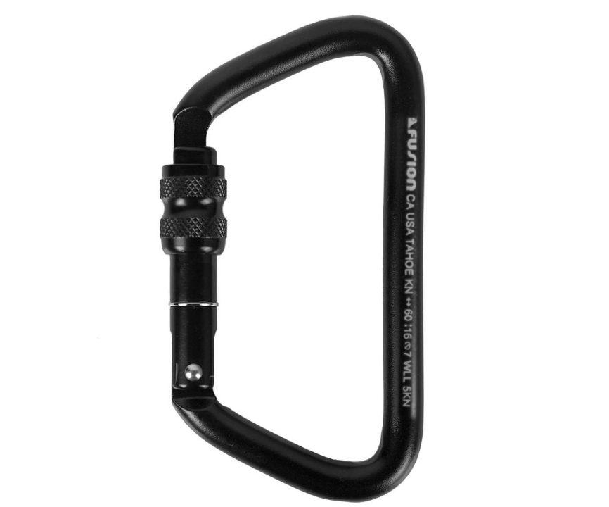 Mosquetón de acero con cierre de rosca Tahoe XL (negro) FUSION