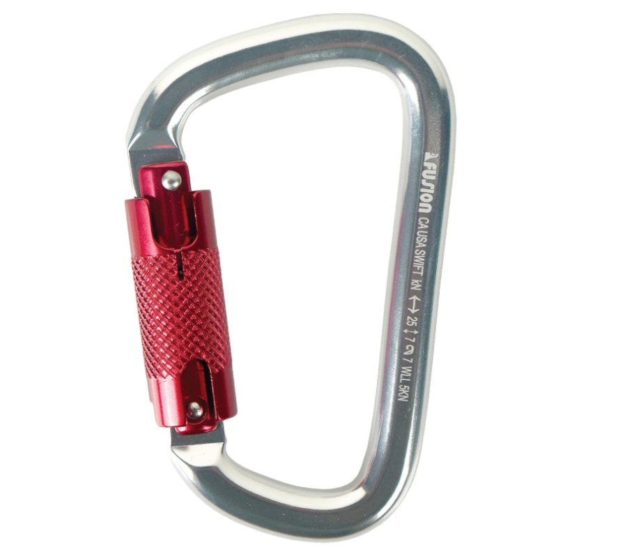 Mosquetón de Seguridad Automático Fusion - Gris/Rojo - FP8106