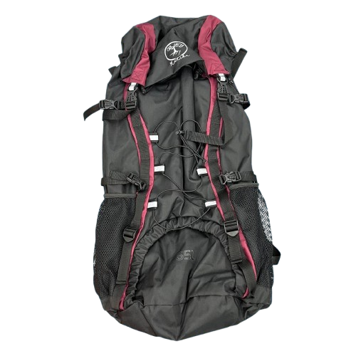 Bolso / Morral / Mochila de 65 litros Matika -Negro/ Vino Tinto